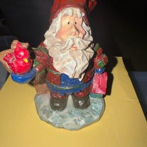 Festive Santa Claus Figurine with Red and Blue Accents